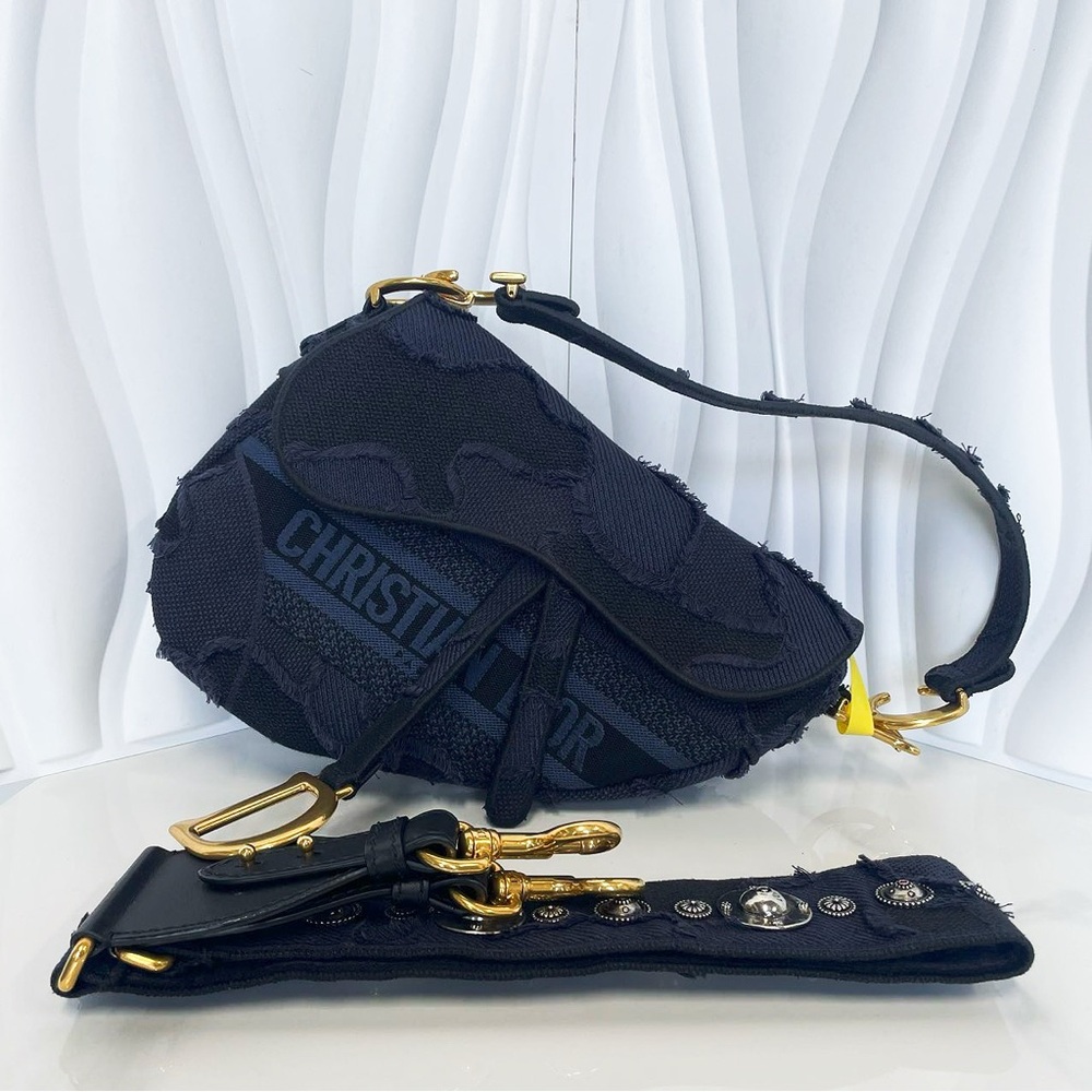 Christian Dior Saddle Bag Denim Black
